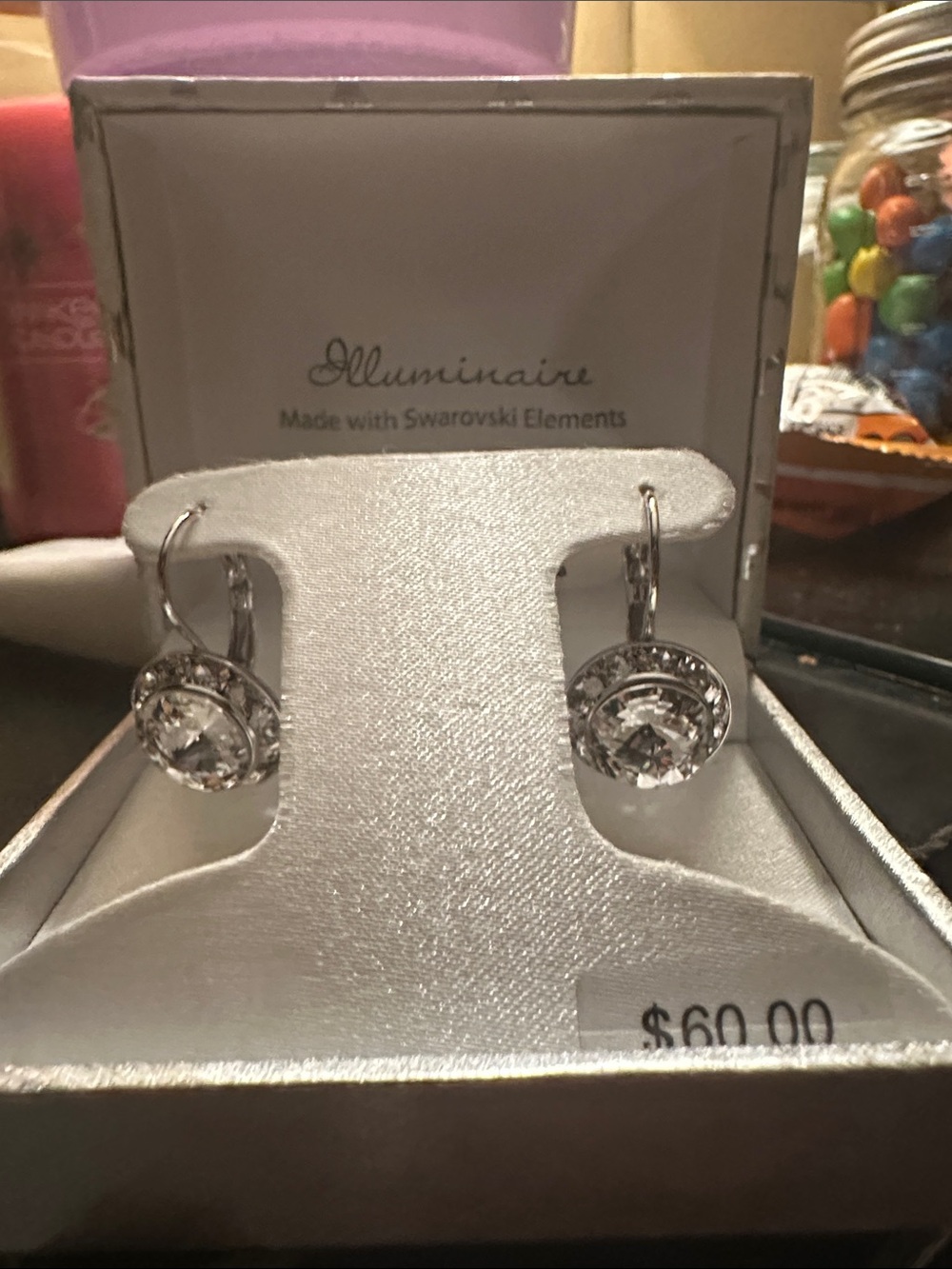 Illuminare Crystal Drop Earrings in Silver